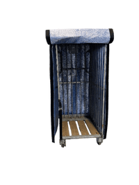 Wiederverwendbare Thermohaube für Rollcontainer 85 x 70 x 155 cm mit Klapptür
